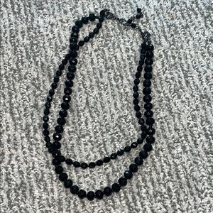 Elegant Black Beaded Necklace